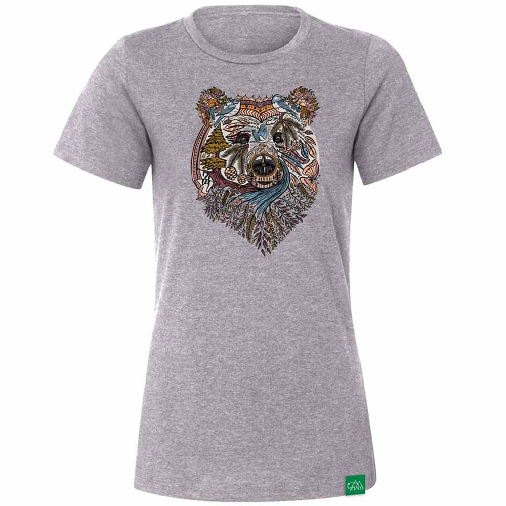  Wild Tribute Women's Boho Bear Relaxed T- Shirt