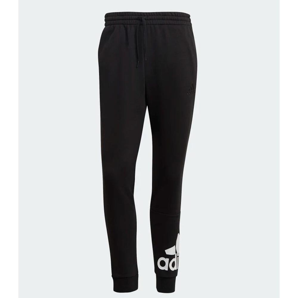 Adidas Men's Essentials French Terry Tapered Cuff Logo Pants BLACK/WHITE