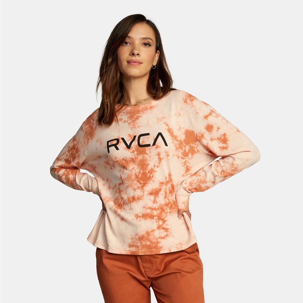 RVCA Women's Big RVCA Long Sleeve Tee COCOA
