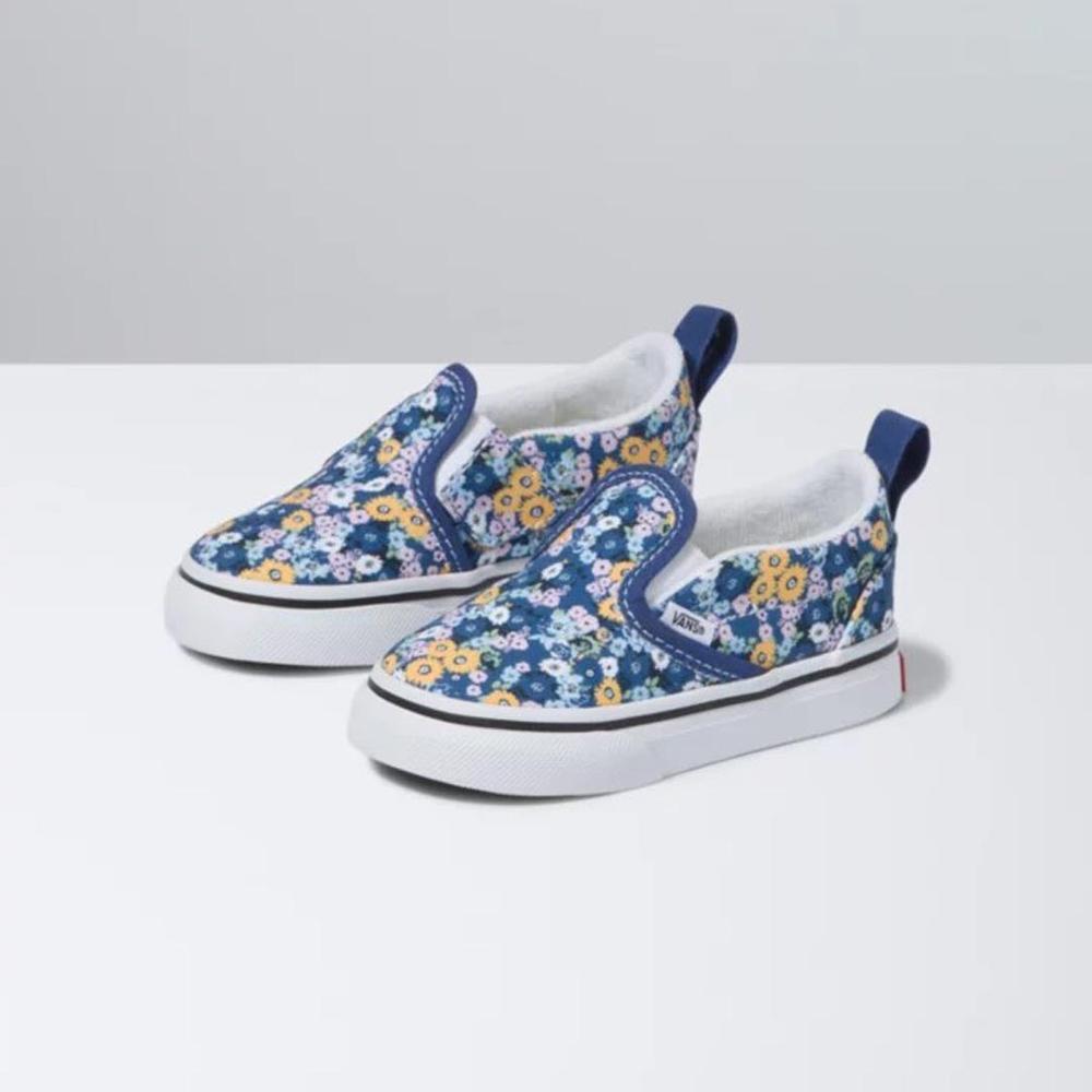 Van's Toddler Slip-On V Shoes (FLORAL)TRUENAVY/