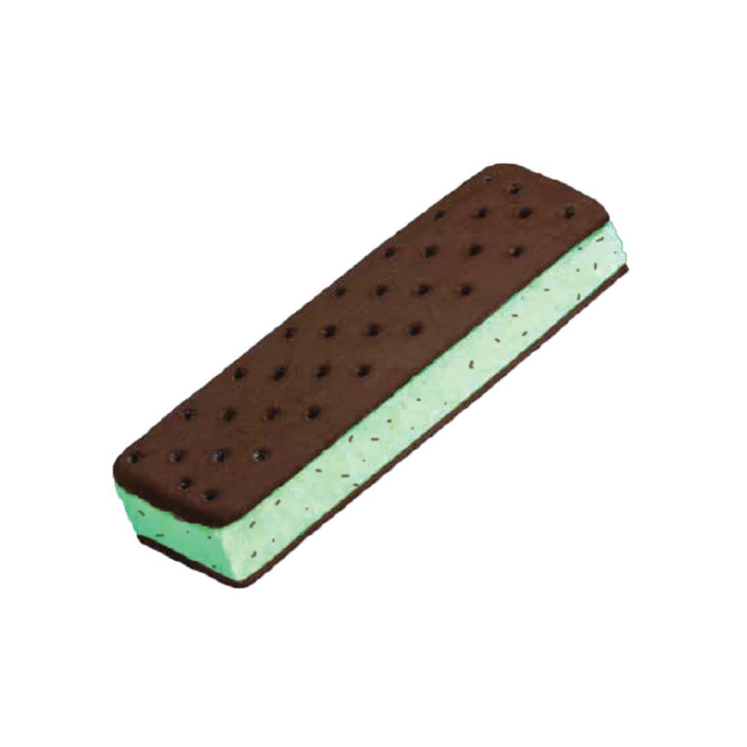 MINT CHOCOLATE CHIP ICE CREAM SANDWICH