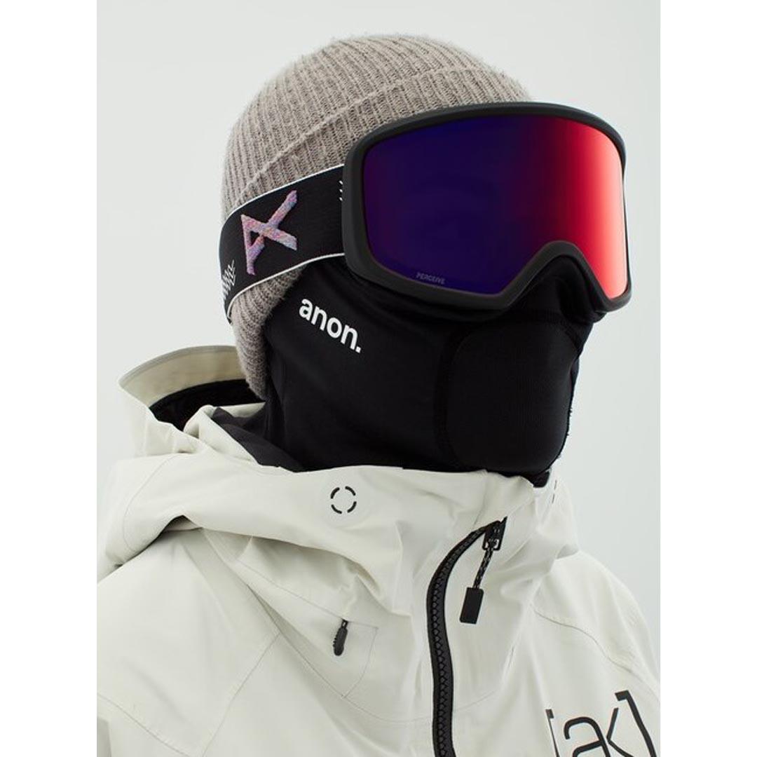 Anon Women's Deringer Goggles+ Bonus Lens+ MFI Face Mask Snow Perceive Sunny Red/ Waves