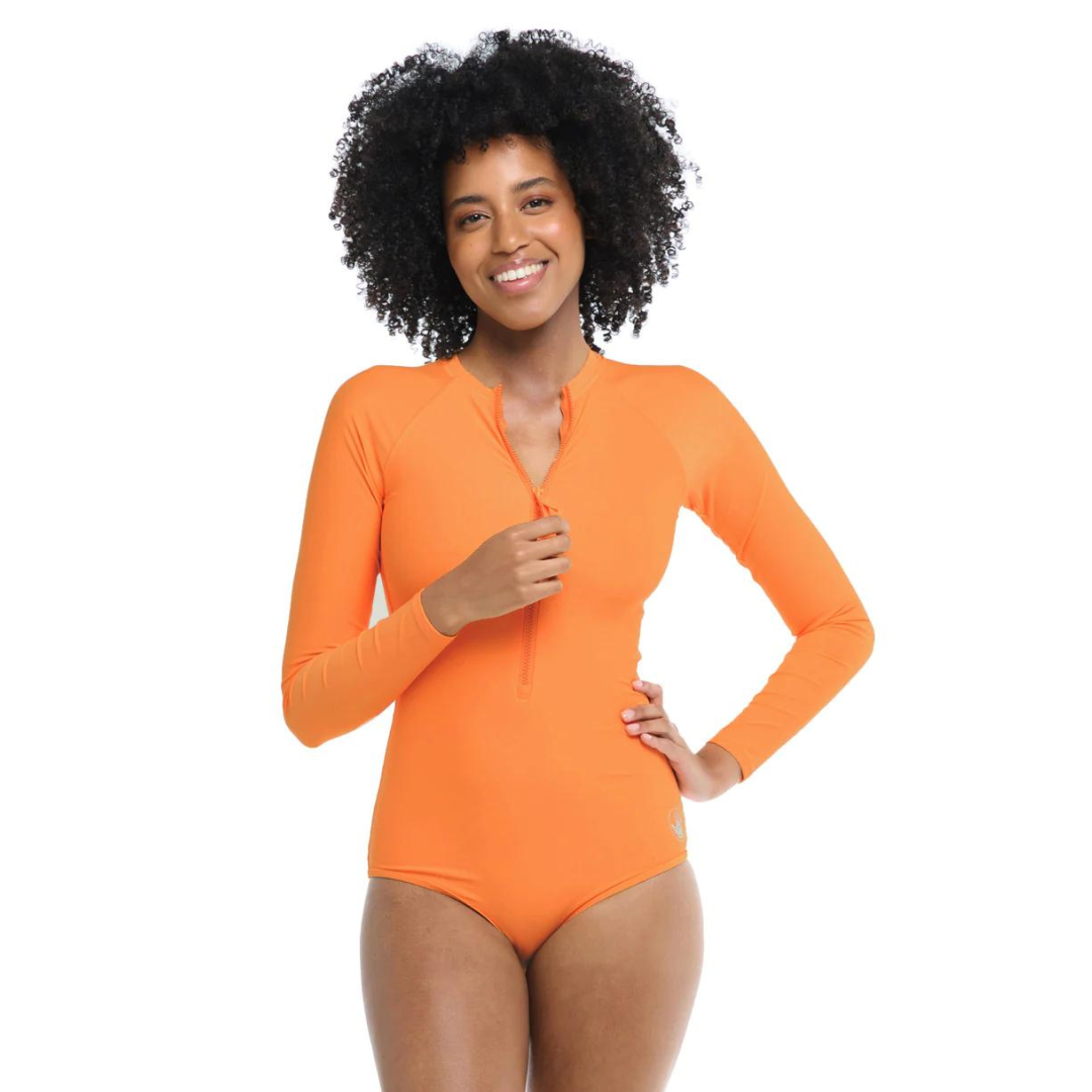 Body Glove Women's Smoothies Channel Cross-Over Long Sleeve Swimsuit