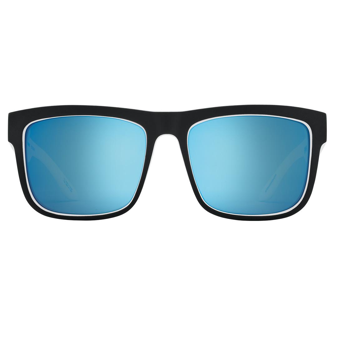 SPY Discord Polarized Sunglasses Whitewall / Happy Gray Green Polar w Blue Spectra Mirror