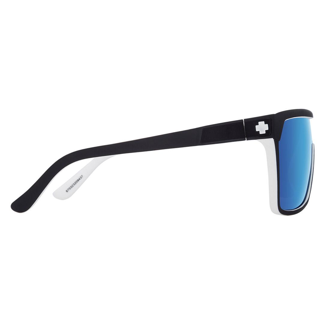 SPY Flynn Sunglasses Whitewall / Happy Gray Green w Light Blue Spectra Mirror