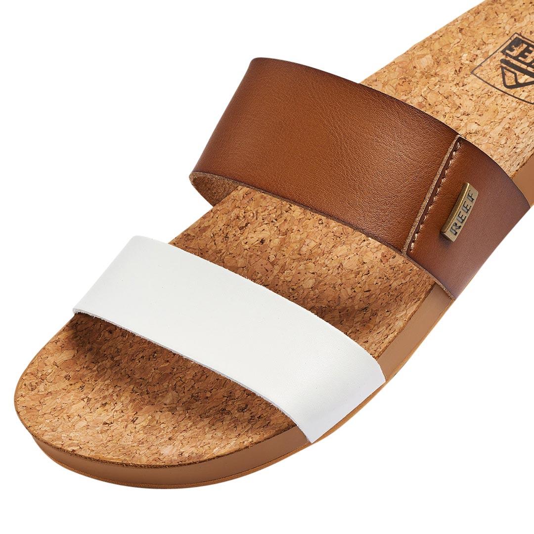 Reef Women's Cushion Vista Slides in White Duo