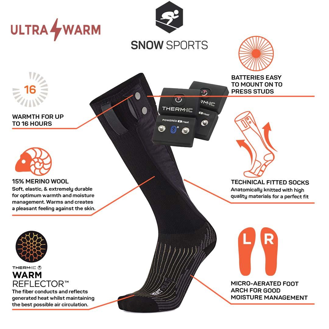 Thermic PowerSock Heated Socks Set S-Pack 1400 Bluetooth Batteries Size XL 10... 