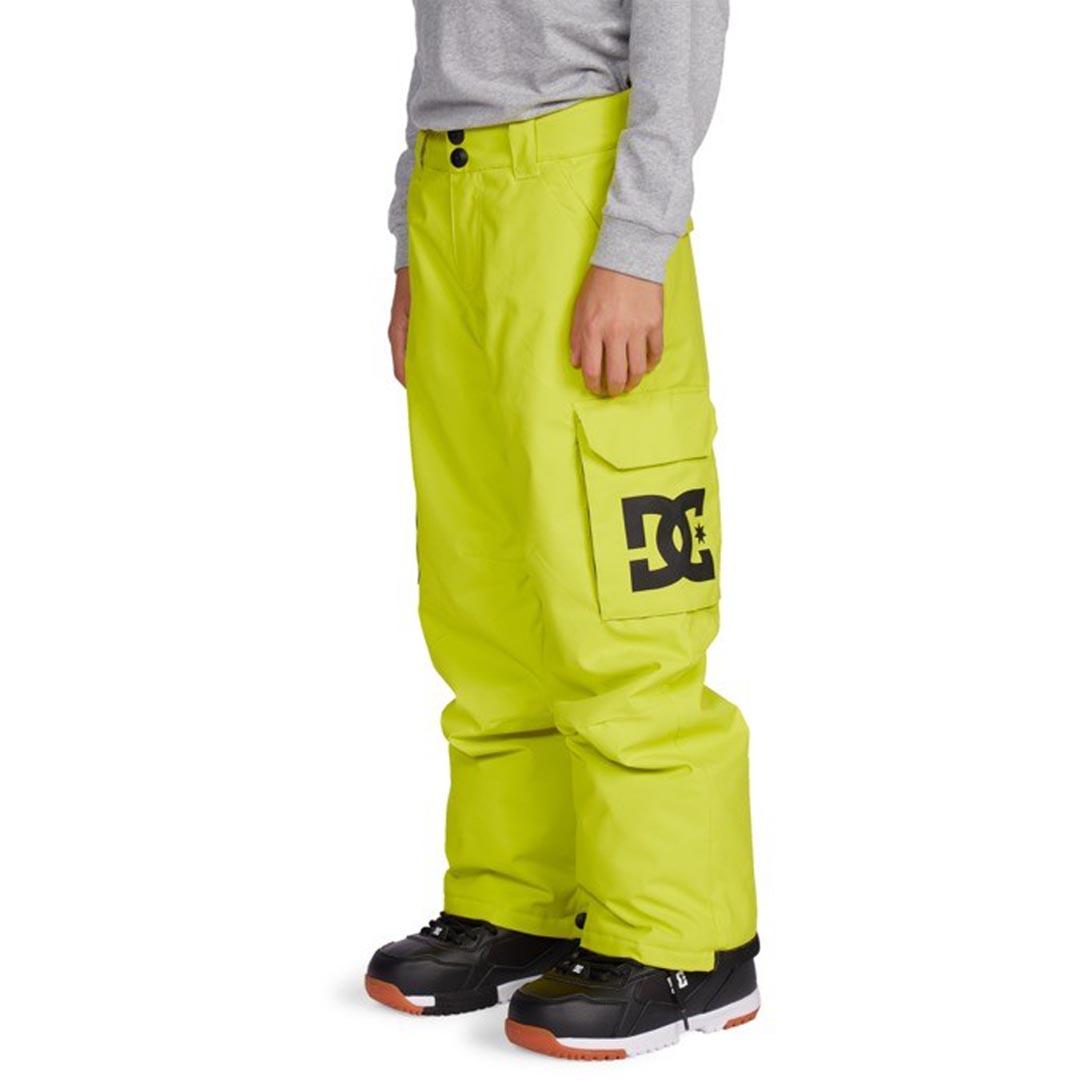 DC Banshee Snowboard Pants Kids Sz M 10 Safety Yellow 