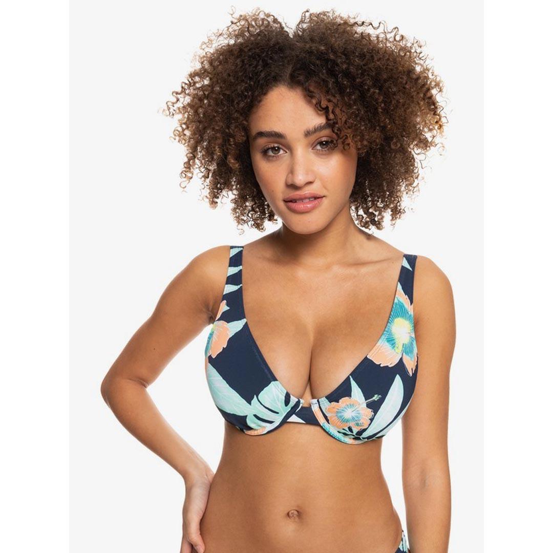  Roxy womens Classics Solid Beach Classics Underwire D Cup,  Anthracite 22, Small US : Clothing, Shoes & Jewelry