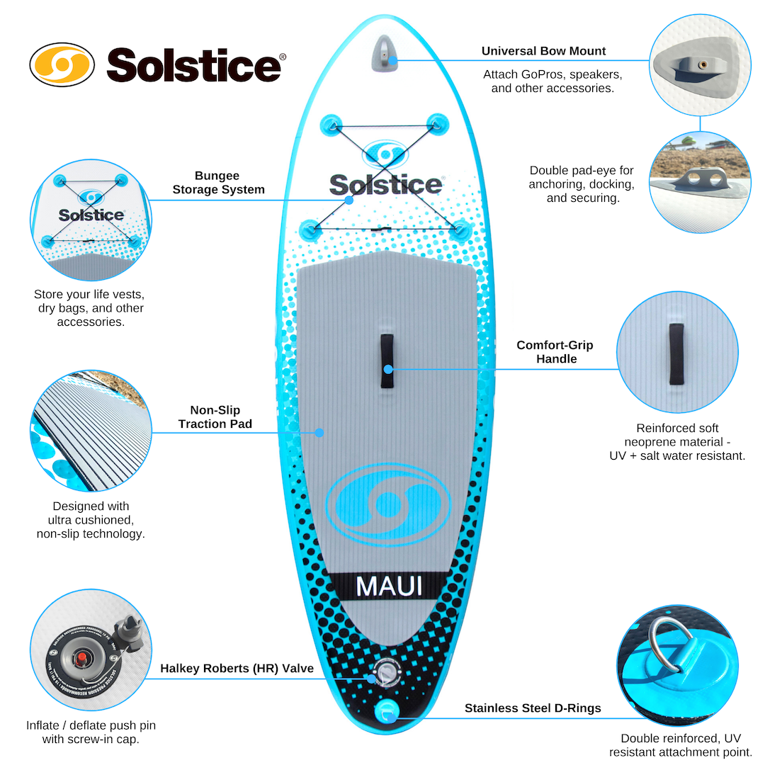 Solstice iSUP 8' Maui Youth Inflatable Paddle Board Package
