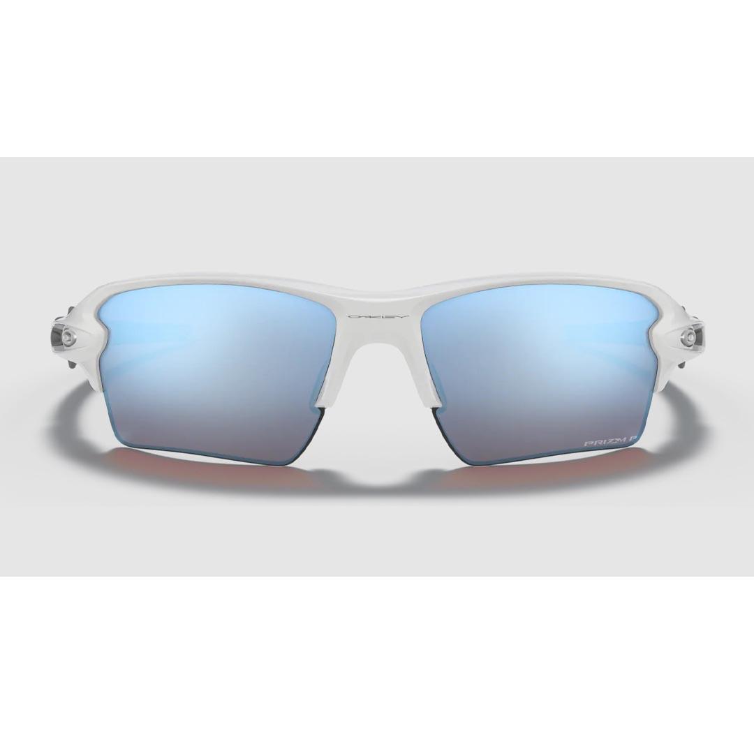 Oakley Flak  XL Polished White/Prizm Deep Water | Polarized Sunglasses