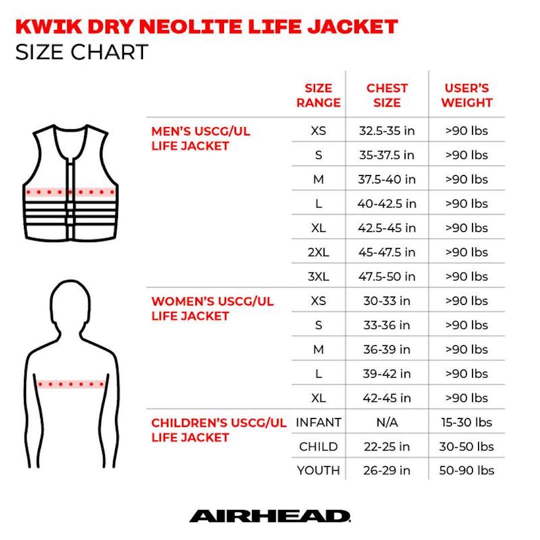Airhead Child's Orca Neolite Kwik-Dry CGA Vest - 30-50 LBS