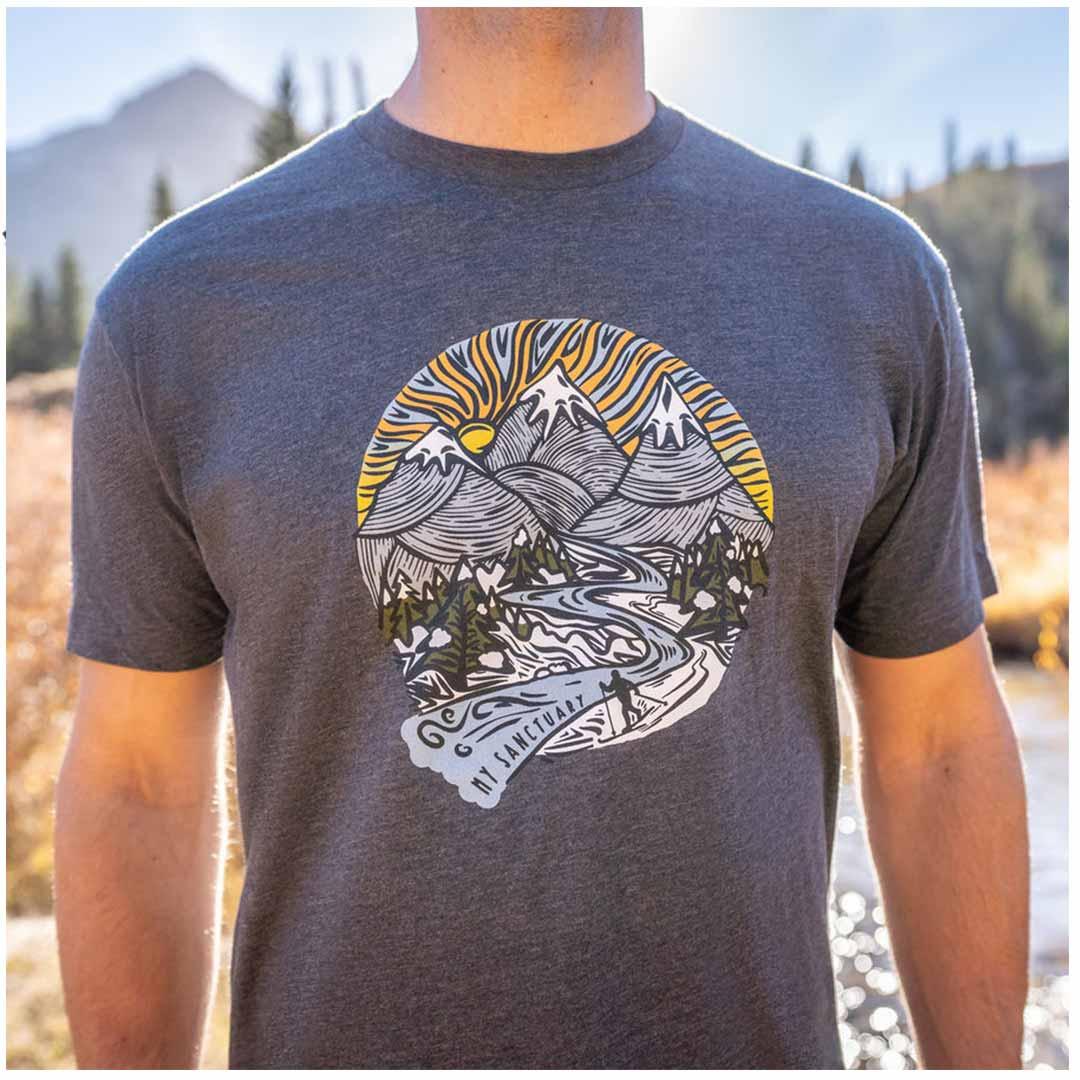 Wild Tribute Men's My Sanctuary T-Shirt Charcoal