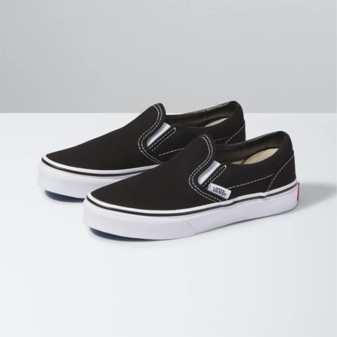 Vans Kids' Black/True White Slip-On Shoes